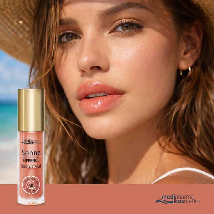 Sonne Lippenöl shiny coral LSF 50, 4 ml