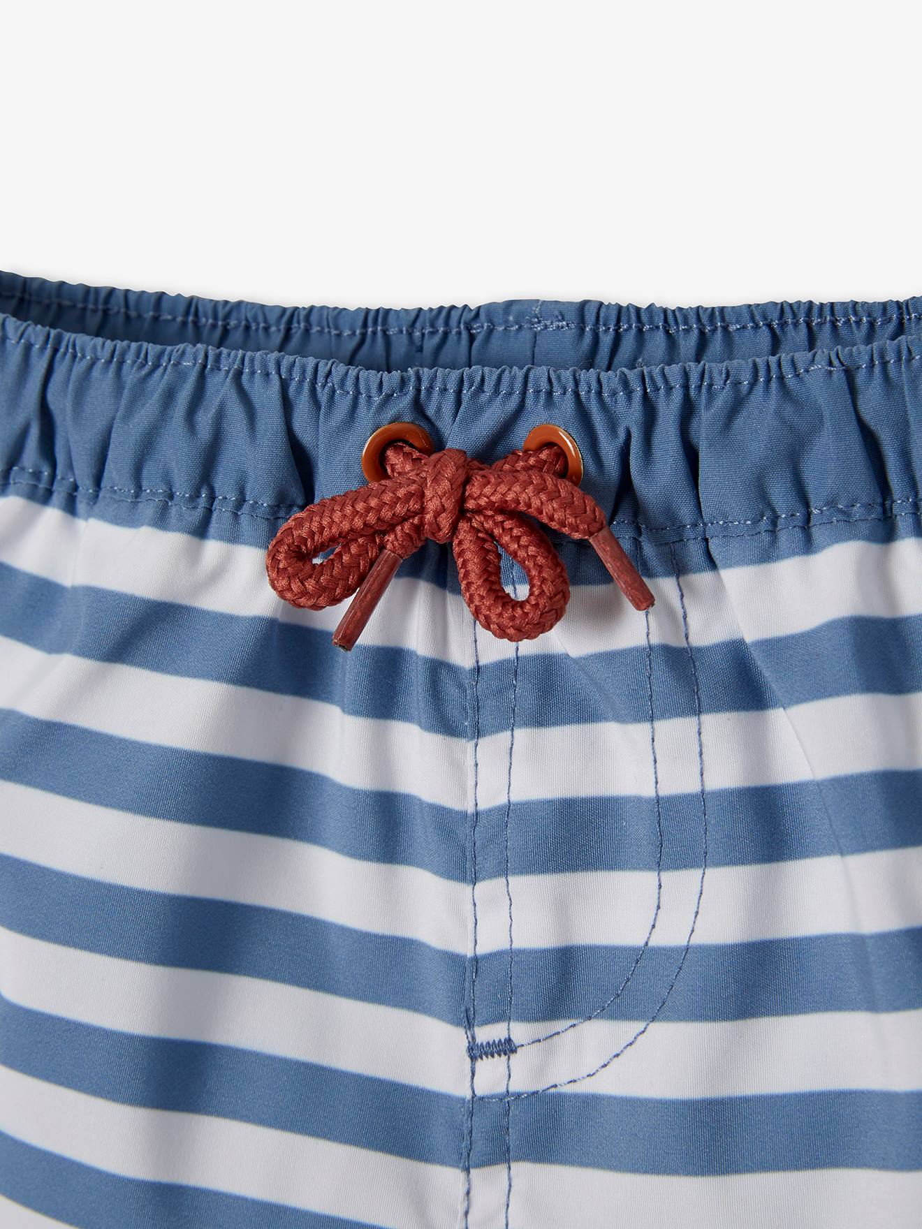 Maiô Baby Surf, azul médio com listras