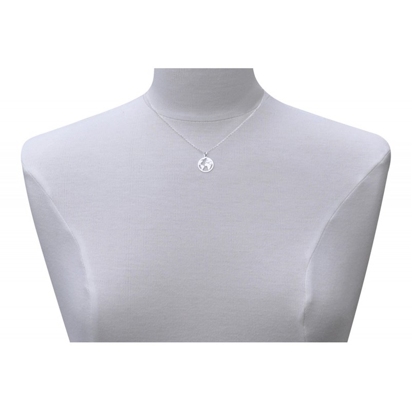 Collier Argent et Pendentif Mappemonde