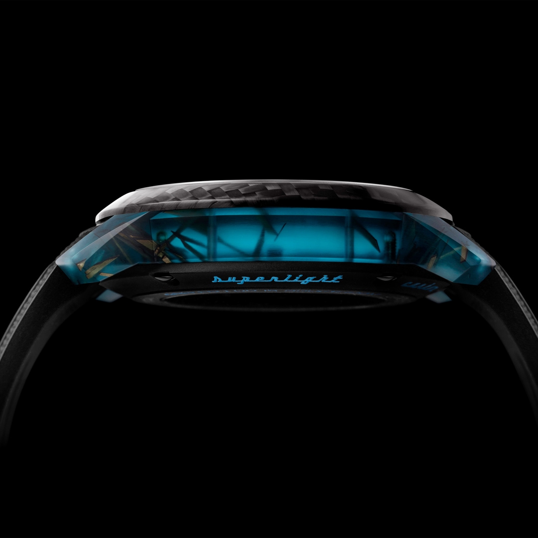 Graham Chronofighter Superlight Carbon Skeleton - Translucent Blue