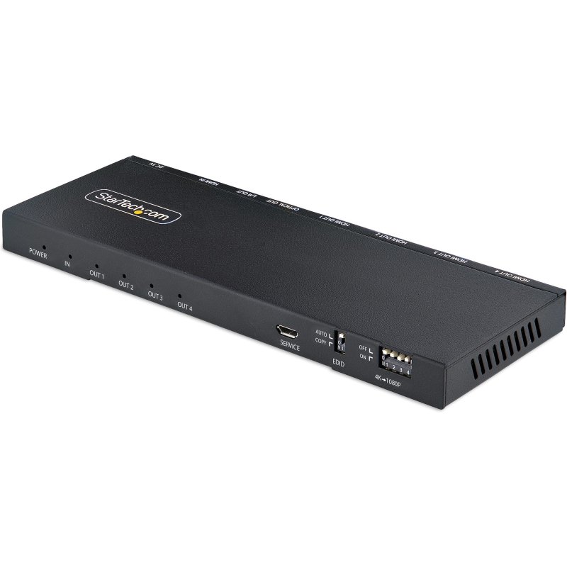 StarTech.com Splitter HDMI 4 Ports - Répartiteur HDMI 4K 60Hz avec Scaler Intégré - Répartiteur HDMI 1 Entrée 4 Sorties - Splitter HDMI 1080p PC - Port Optique 3.5mm