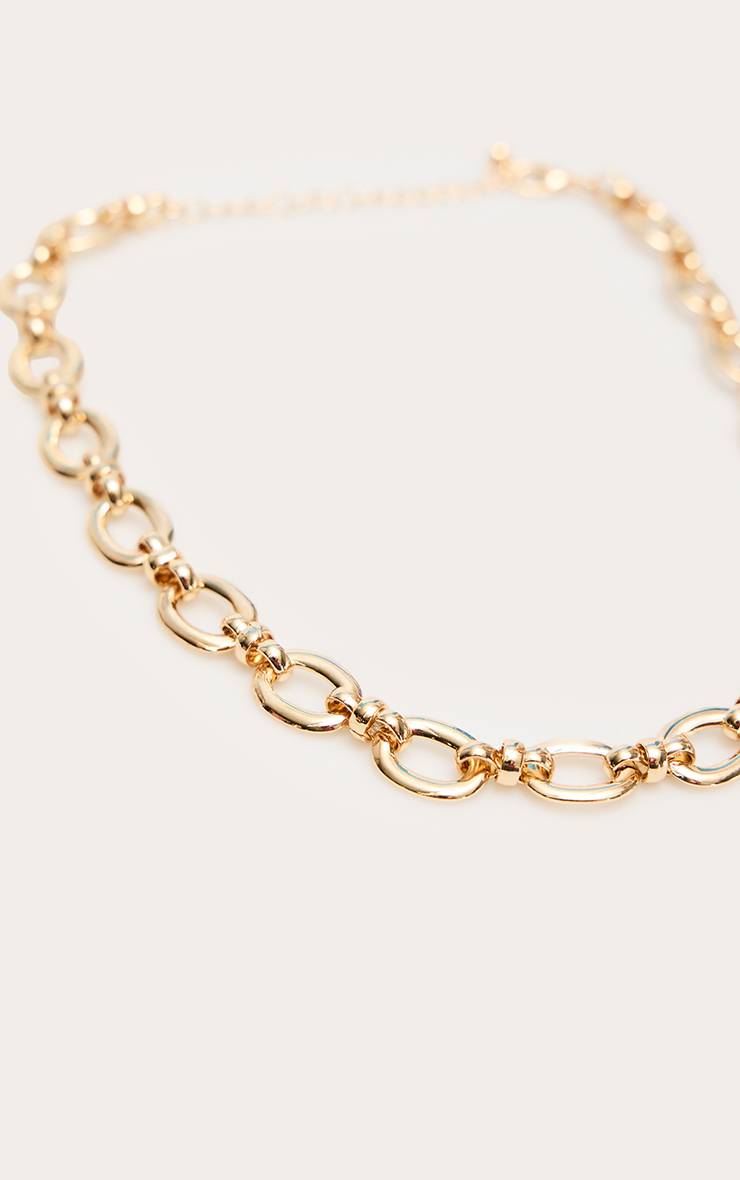 Doré Collier Chaîne Double Maille Lisse