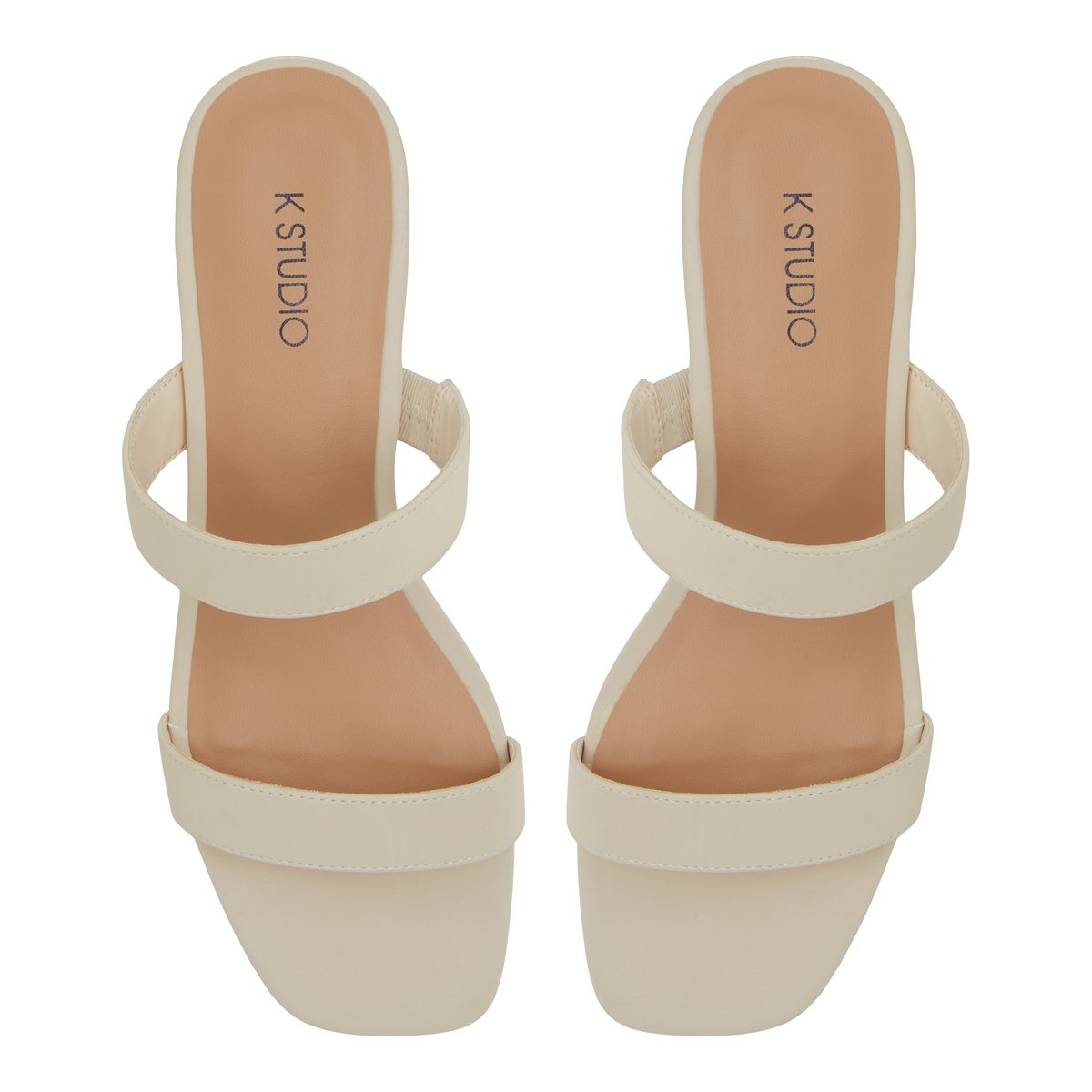 K STUDIO-Withe-Mules Sandales - Talon bloc - Blanc