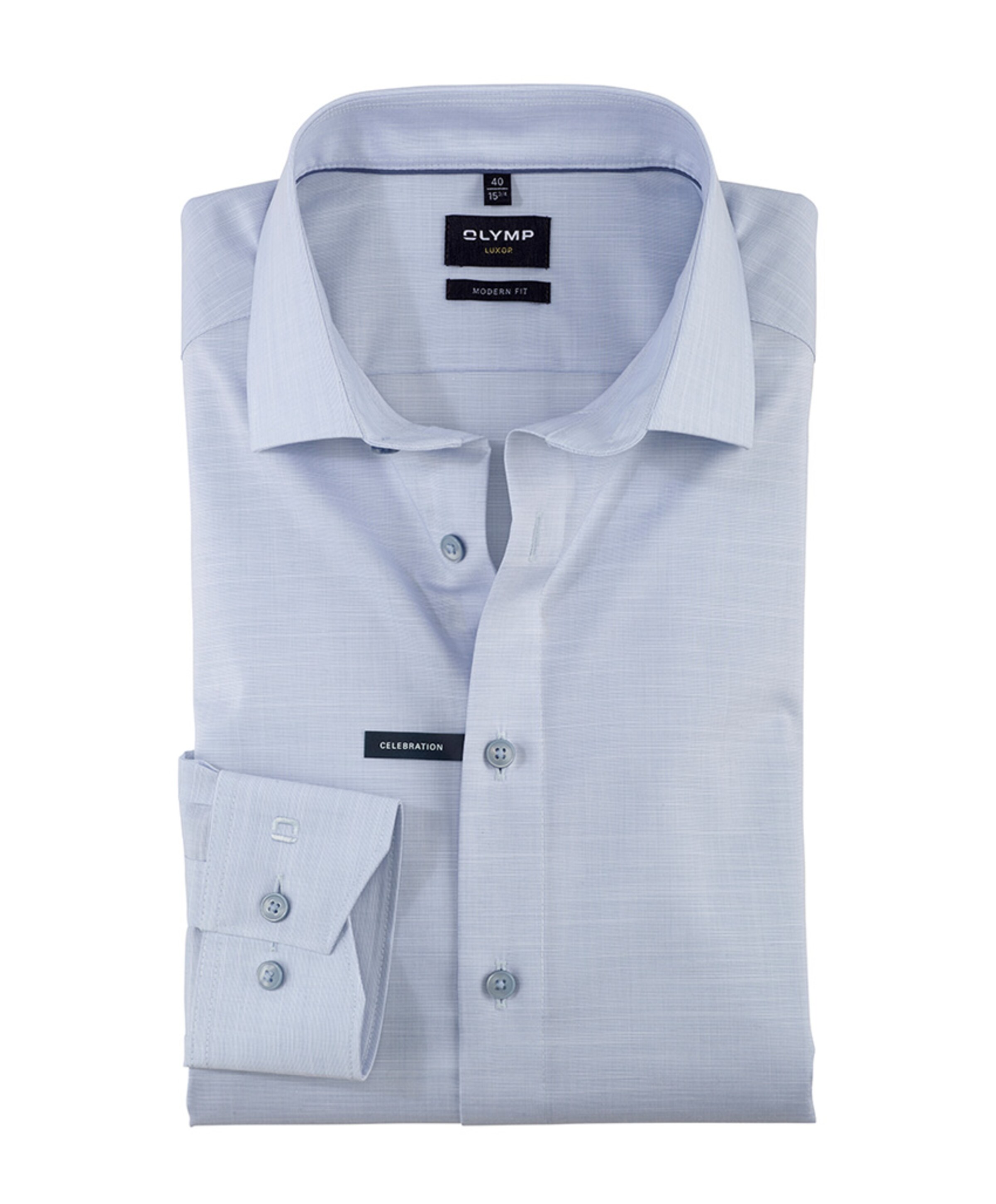 Olymp Modern fit Luxor Heren overhemd lange mouw blauw
