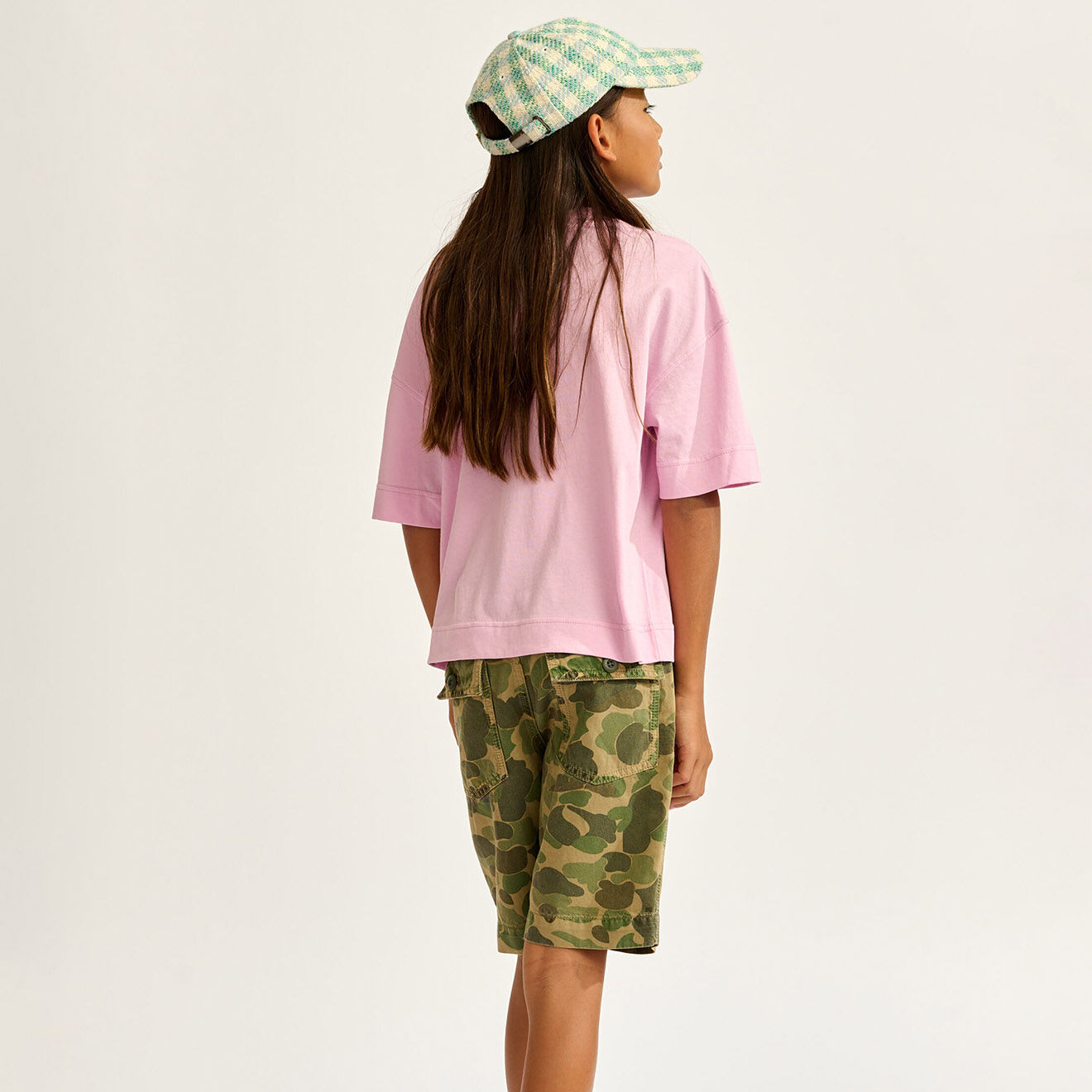 Bellerose T-Shirt cropped 100% Coton Bio Wave rose clématite