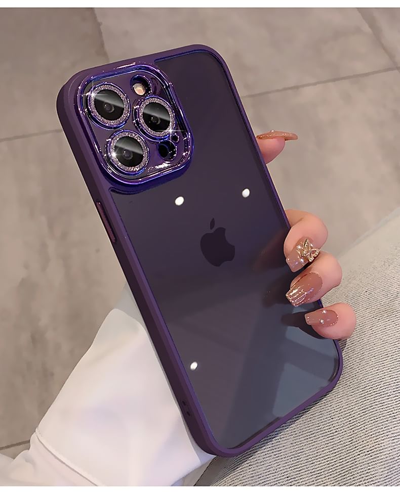 fairliea - Glitter Lens Protection Telefoonhoesje - iPhone 16 Pro Max / 16 Pro / 16 Plus / 16 / 15 Pro Max / 15 Pro / 15 Plus / 15 / 14 Pro Max / 14 Pro / 14 Plus / 14 / 13 Pro Max / 13 Pro / 13 / 13 Mini