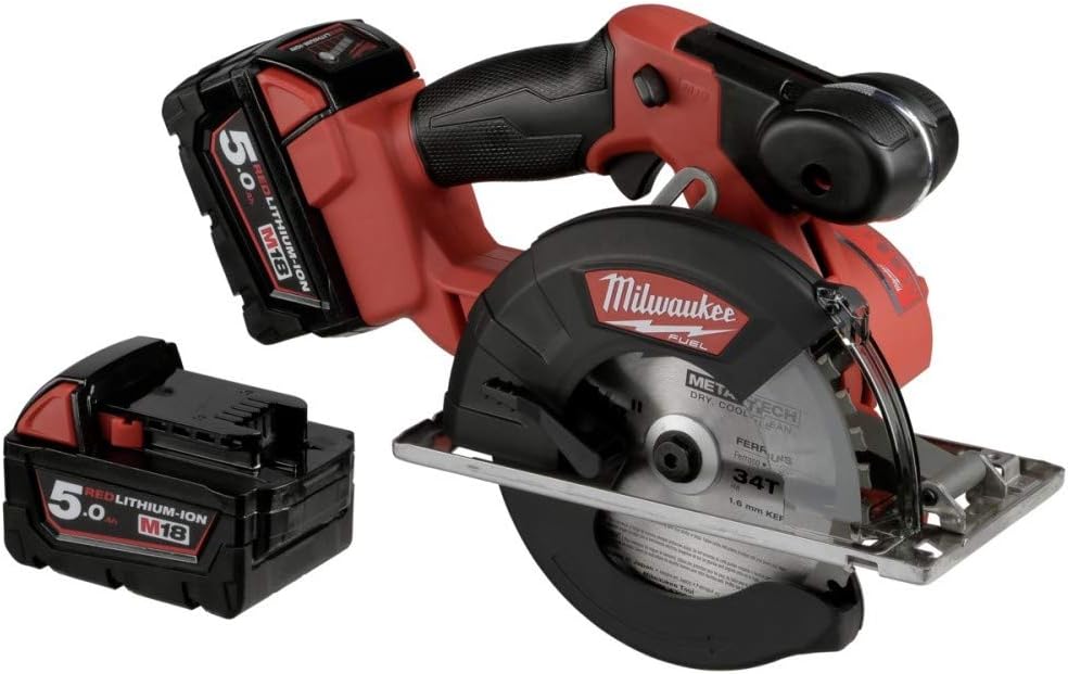 Milwaukee Metallkreissäge M18 Fmcs-502x mit 2x 5, 0 Ah Akku in HD-Box (Fuel), 18 V, Red, Rot