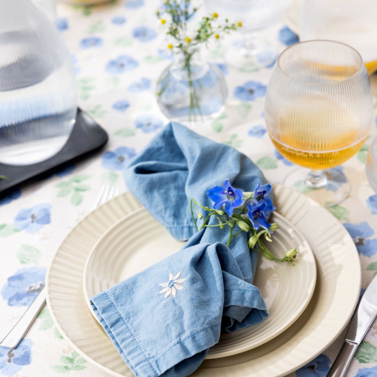 Sagaform Eden Denim serviett 2-pack, blå