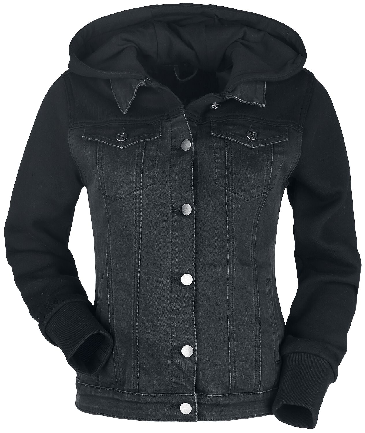 Veste En Jean Avec Manches & Capuche En Sweat | RED by EMP Veste en Jean