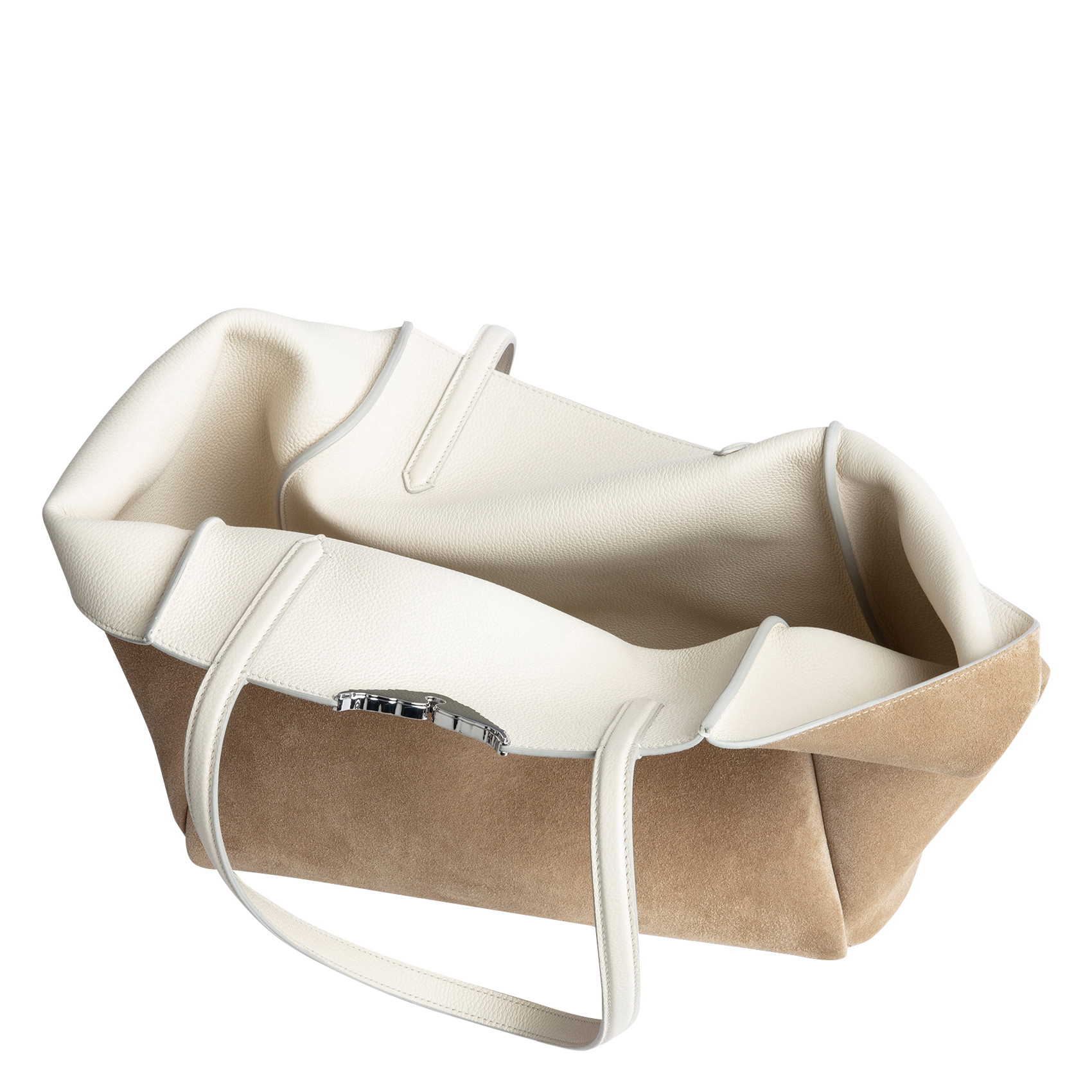 LE BORDERLINE - Sac cabas en cuir grainé | Blanc