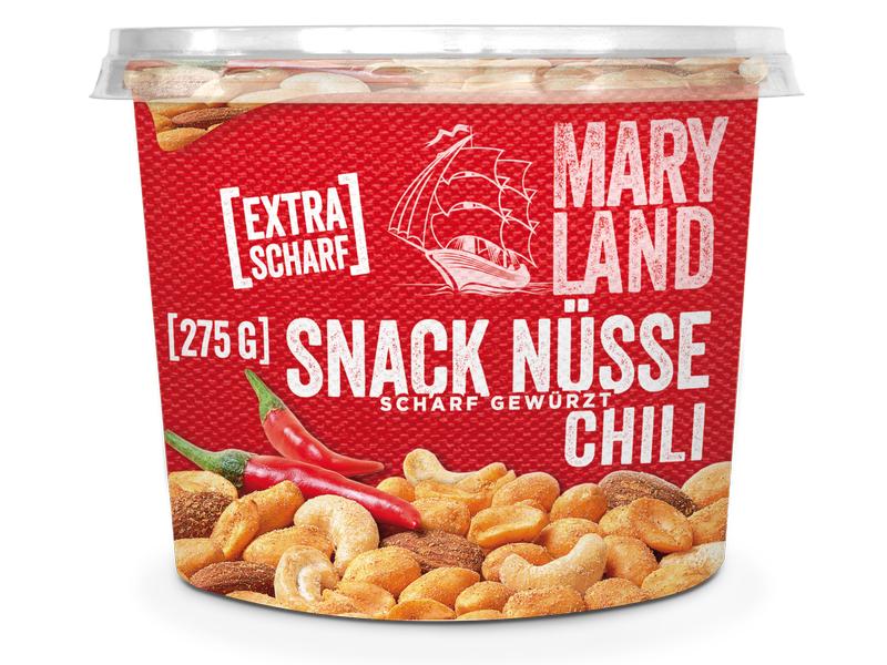 Maryland Snack Nüsse Chili 275 g Scharf gewürzter Mix aus gerösteten Erdnüssen, Mandeln und Cashews