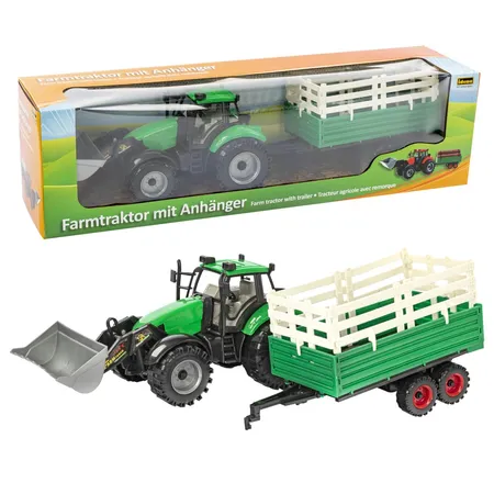 Idena 3480004 Traktor mit Anhänger, 1 Stück, 4-fach sortiert