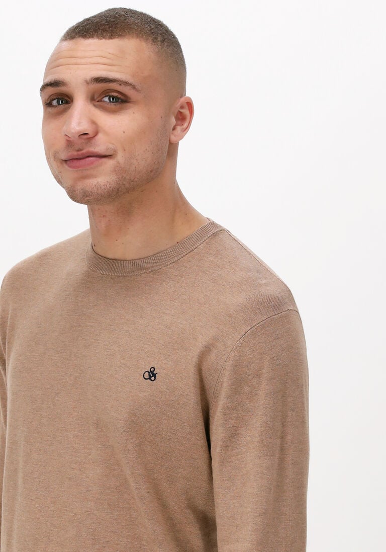 SCOTCH & SODA camel scotch & soda trui classic crewneck pullover