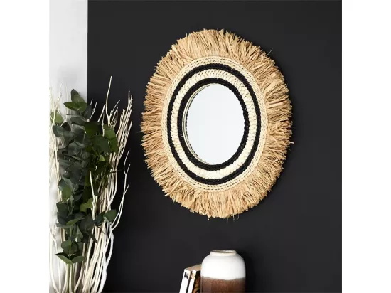 Miroir Mural en Paille 