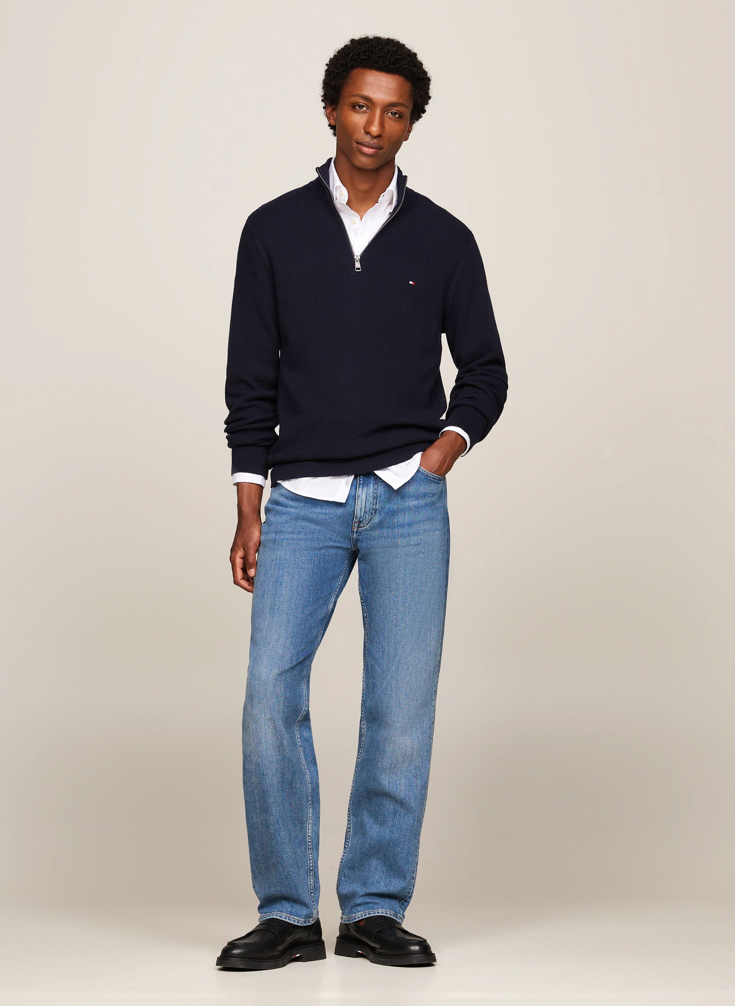 Polo regular-fit en coton organique | Bleu