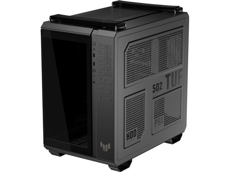 ASUS PC-Gehäuse TUF GAMING GT502 Horizon TG ARGB Schwarz Leistungsstarkes Midi-Tower-Gehäuse mit modularem Dual-Chamber-Design