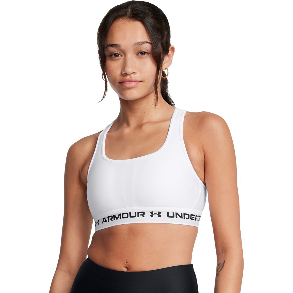 Under Armour Crossback Mid Sport-BH Damen weiß
