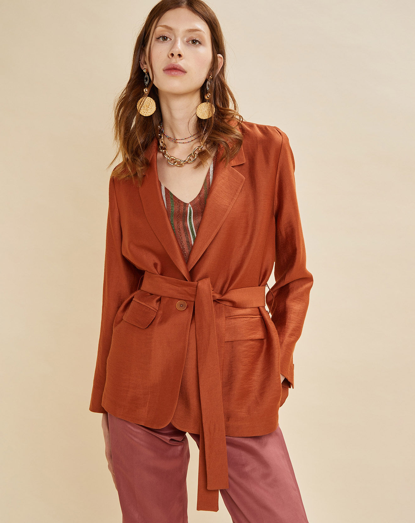 Chloé Stora Veste blazer en Lin mélangé Utopia terra