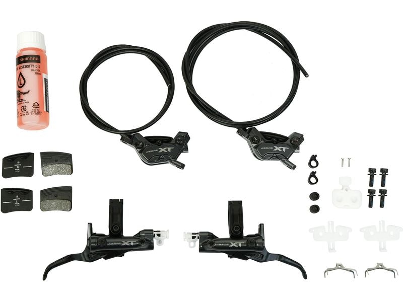 Shimano Scheibenbremsen-Set XT BR-M8220 mit BL-M8200 Upgrad Leistungsstarke 4-Kolben-Scheibenbremsen für volle Kontrolle