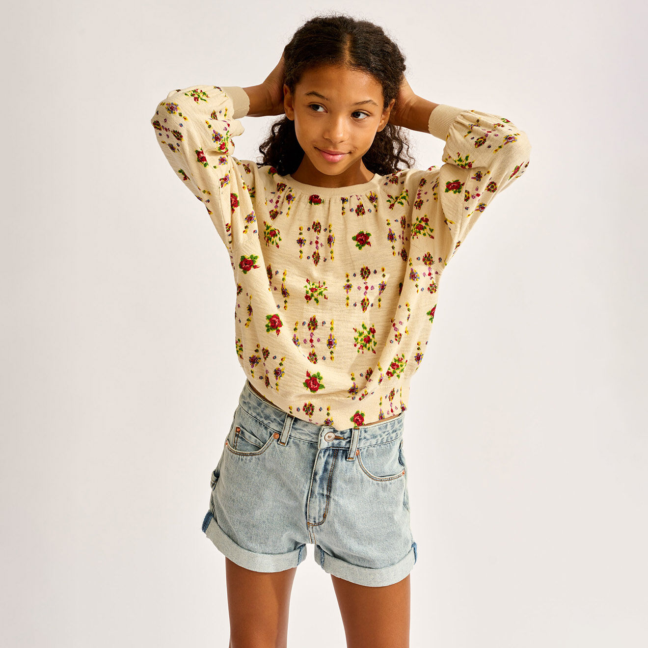 Bellerose Pull Gopgi  imprimé écru/multicolore