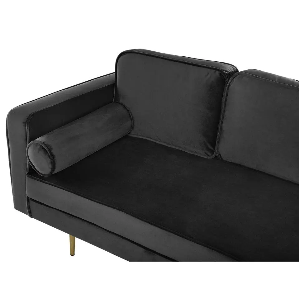 MIRAMAS - Chaise longue - Zwart - Linkerzijde - Fluweel
