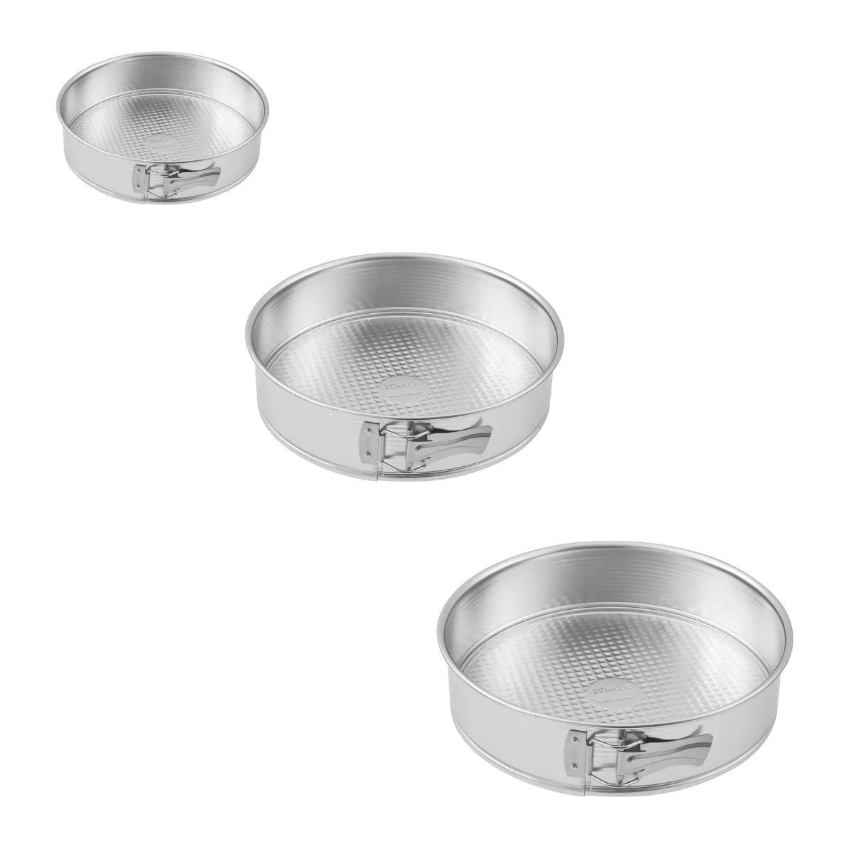 Set de 3 moules à manqué à charnière 18,5 cm + 26 cm + 28 cm Silver Ze
