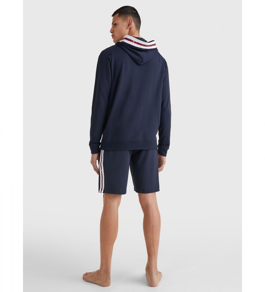 Moletom com capuz de manga comprida Tommy Hilfiger azul marinho