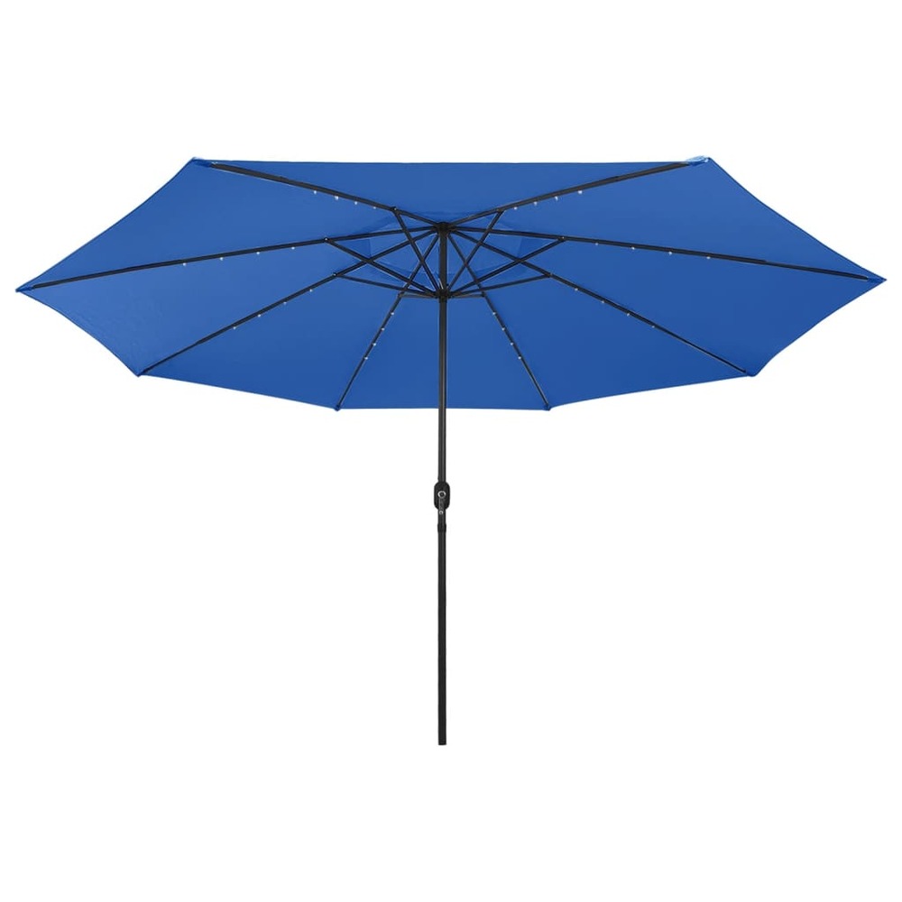 Parasol d'extérieur avec led et mât en métal 400 cm bleu