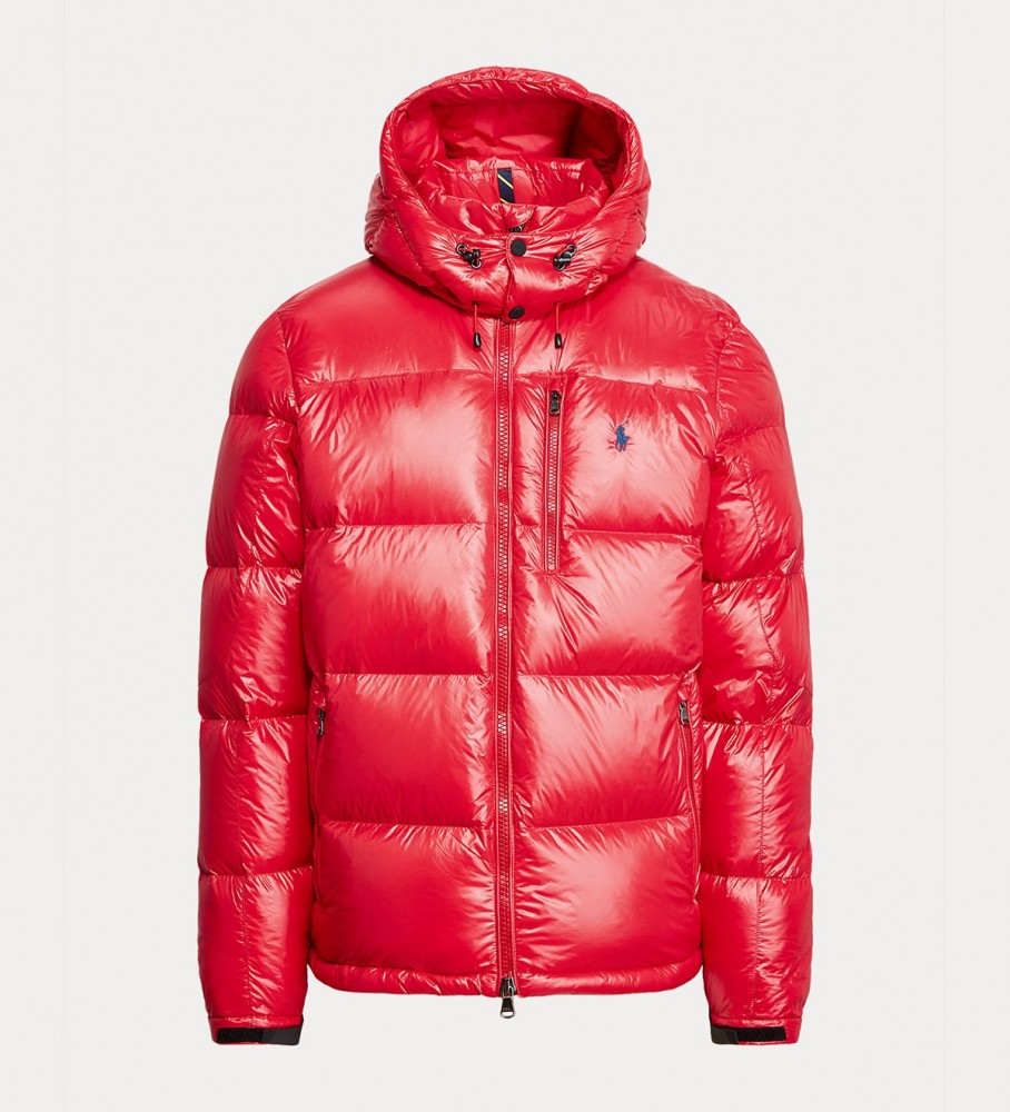 Jaqueta de plumas impermeável Ralph Lauren na cor vermelha