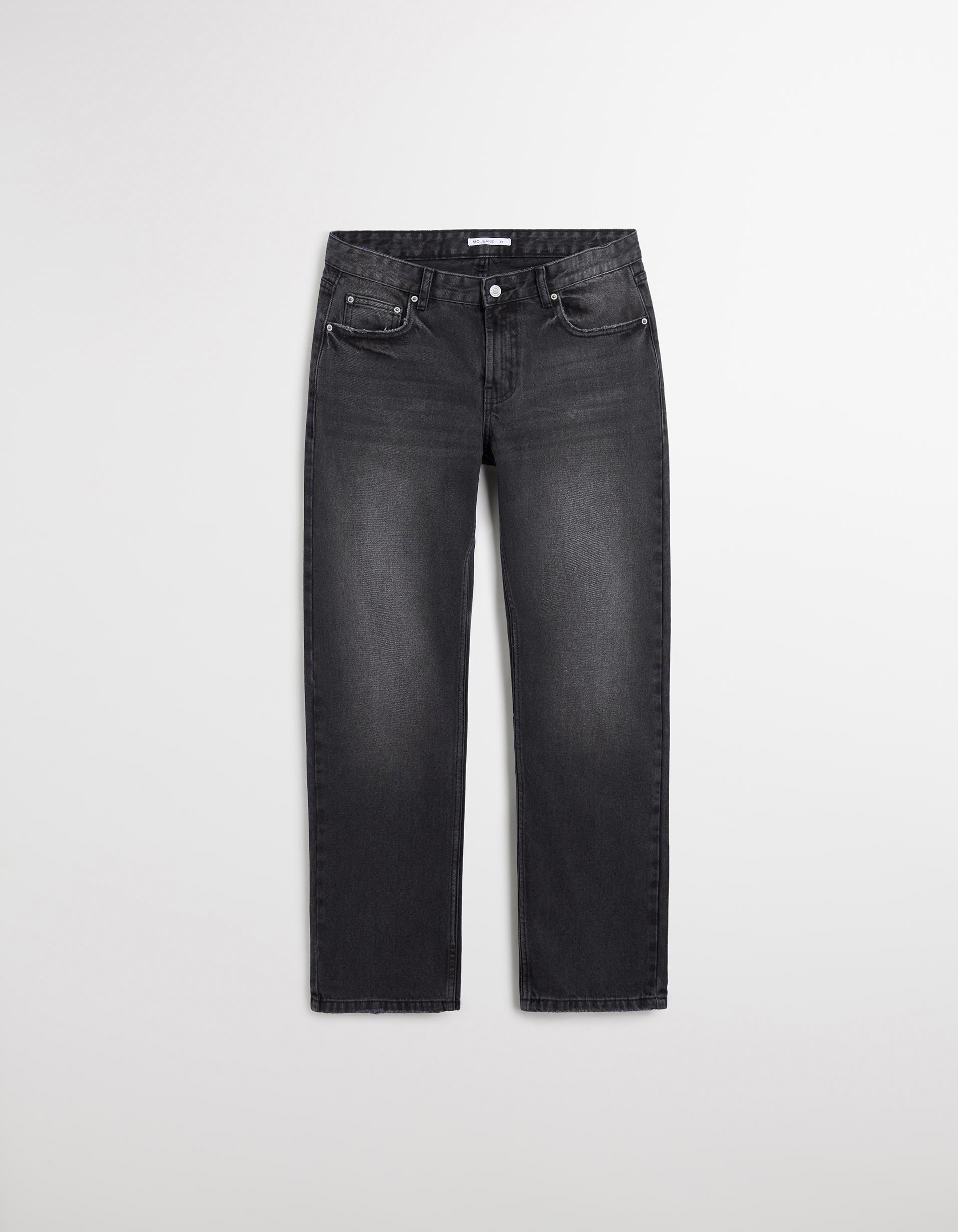 Calças de Ganga 'Straight Fit', Mulher, Preto