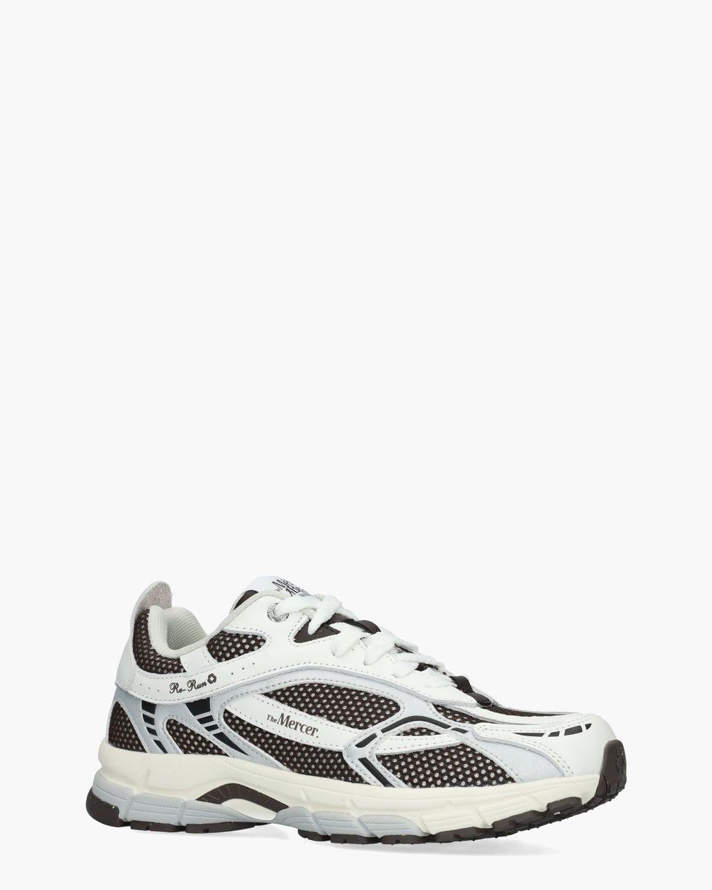 Mercer Amsterdam The Re-Run Donkerbruin/Wit Damessneakers