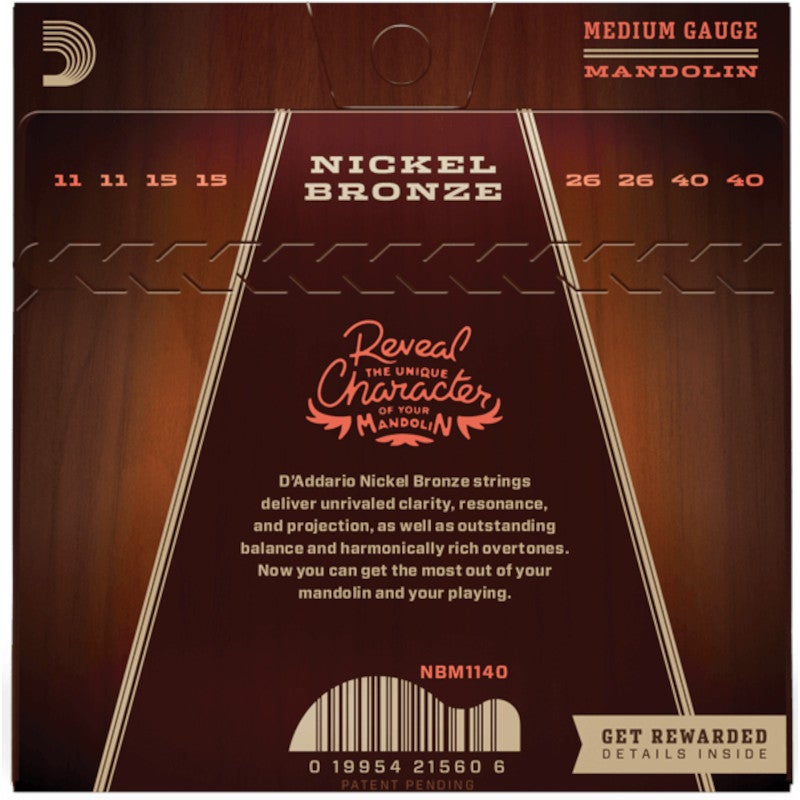 D'Addario NBM1140 Nickel Bronze Medium 11-40 snaren voor mandoline