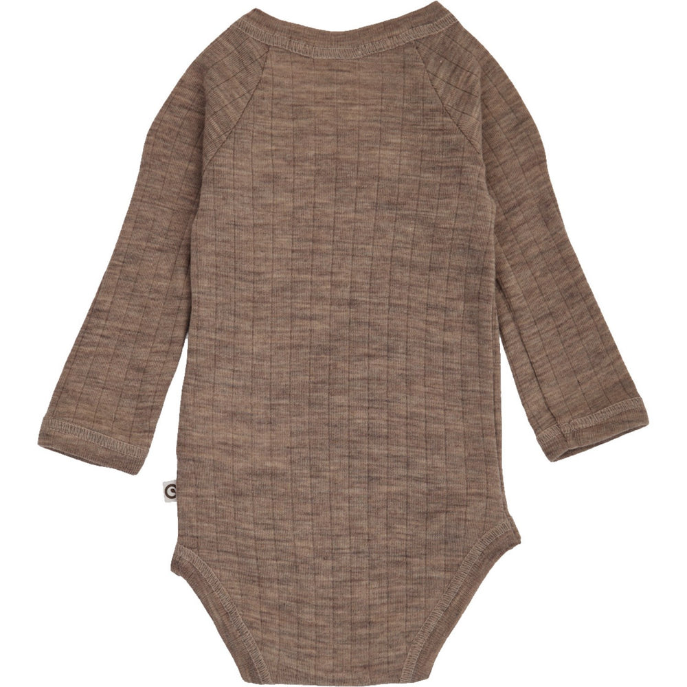 Køb Müsli Walnut Melange Woolly Rib Slå-om L/S Body