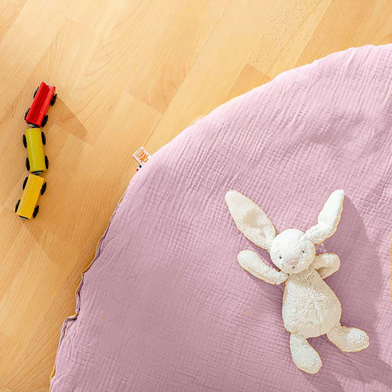 Papate Tapis d'Eveil Havane en Coton Bio rose - 115x115 cm