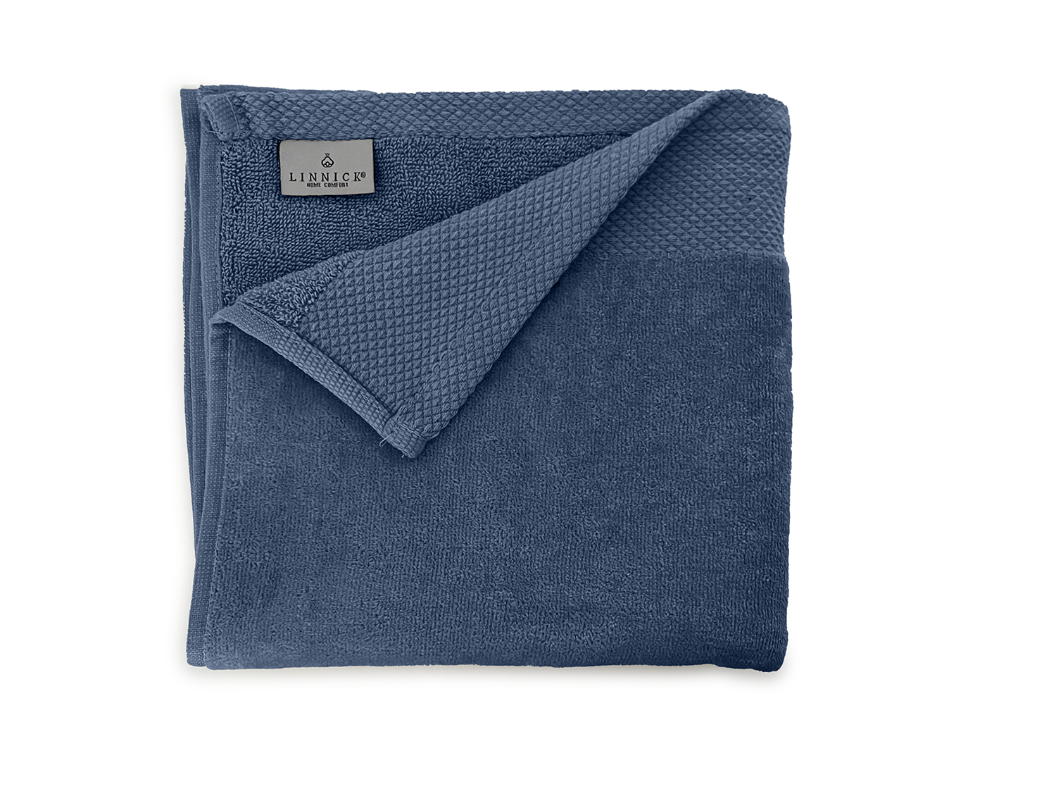 LINNICKVelours Handdoek  Katoen 60x110cm - ocean blue - Set van 4
