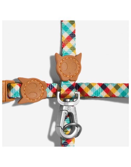 Zee.Dog Phantom Harnass + Lijn - Kattenharnas - 20-30x1.0 cm Multi-Color One Size