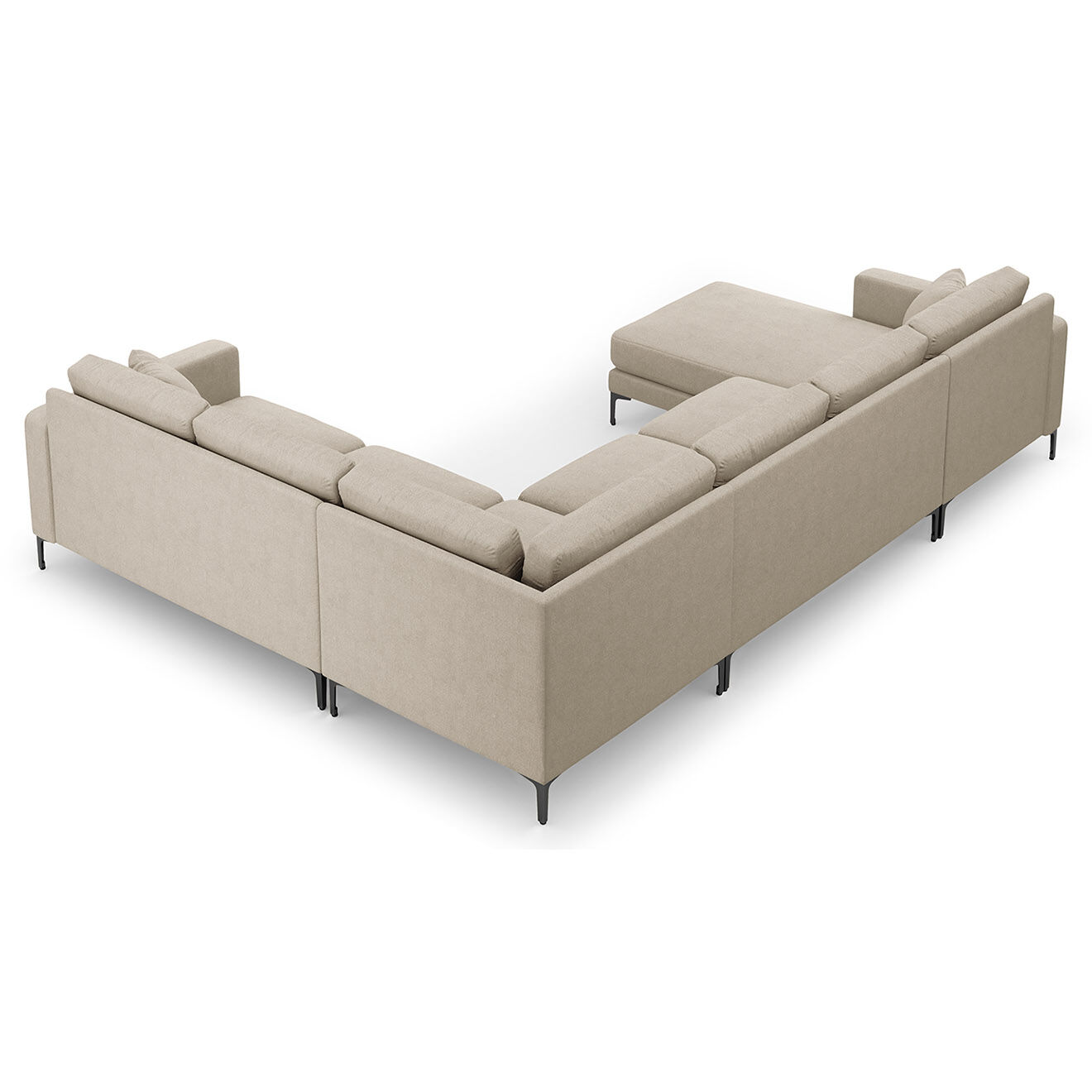 Mazzini Sofas Canapé Panoramique droit Venus 6 Places beige - 326x236x90 cm