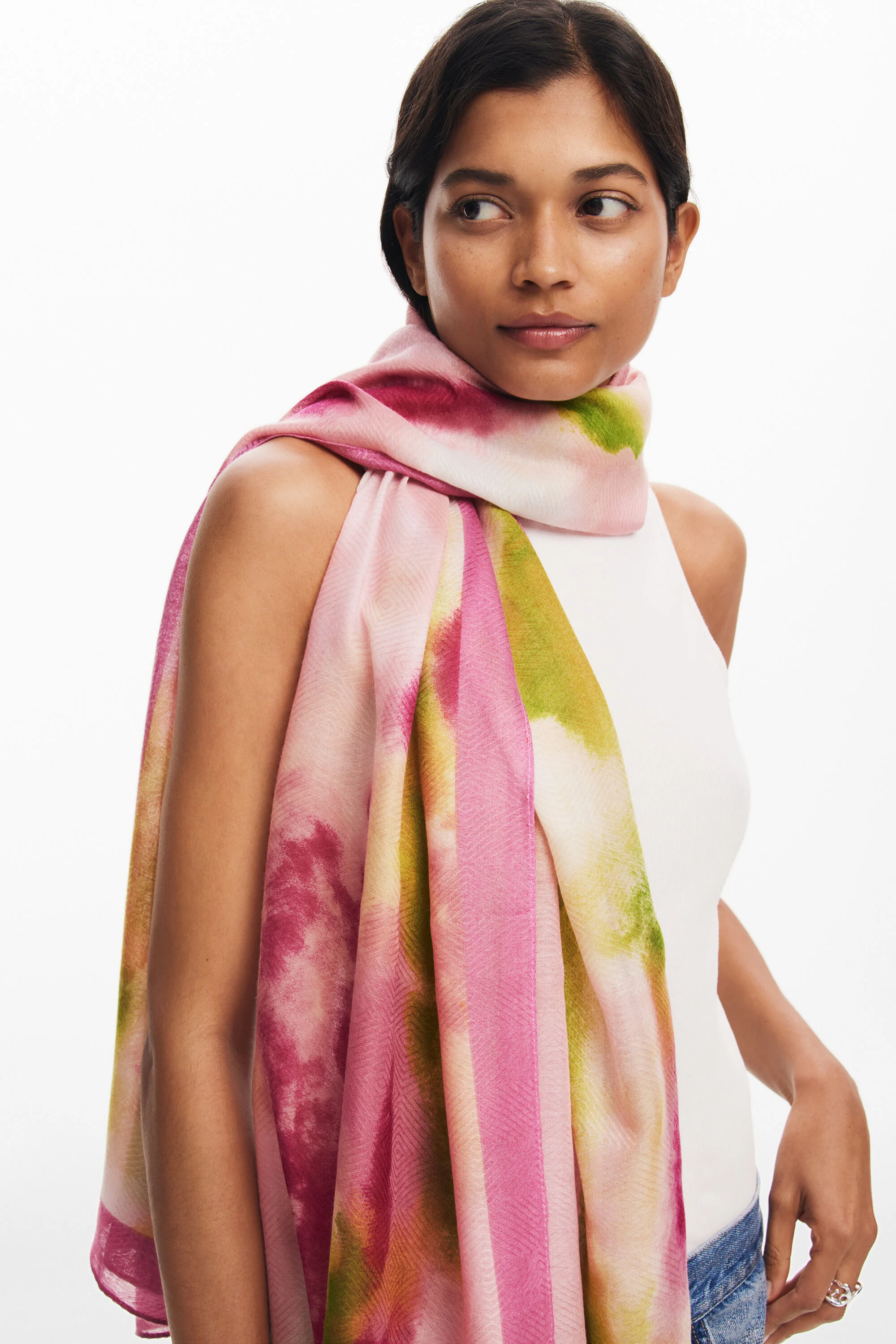 Foulard retangular acuarela
