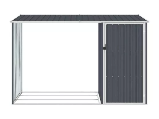 Abri à bois de jardin Anthracite 245x98x159 Acier galvanisé