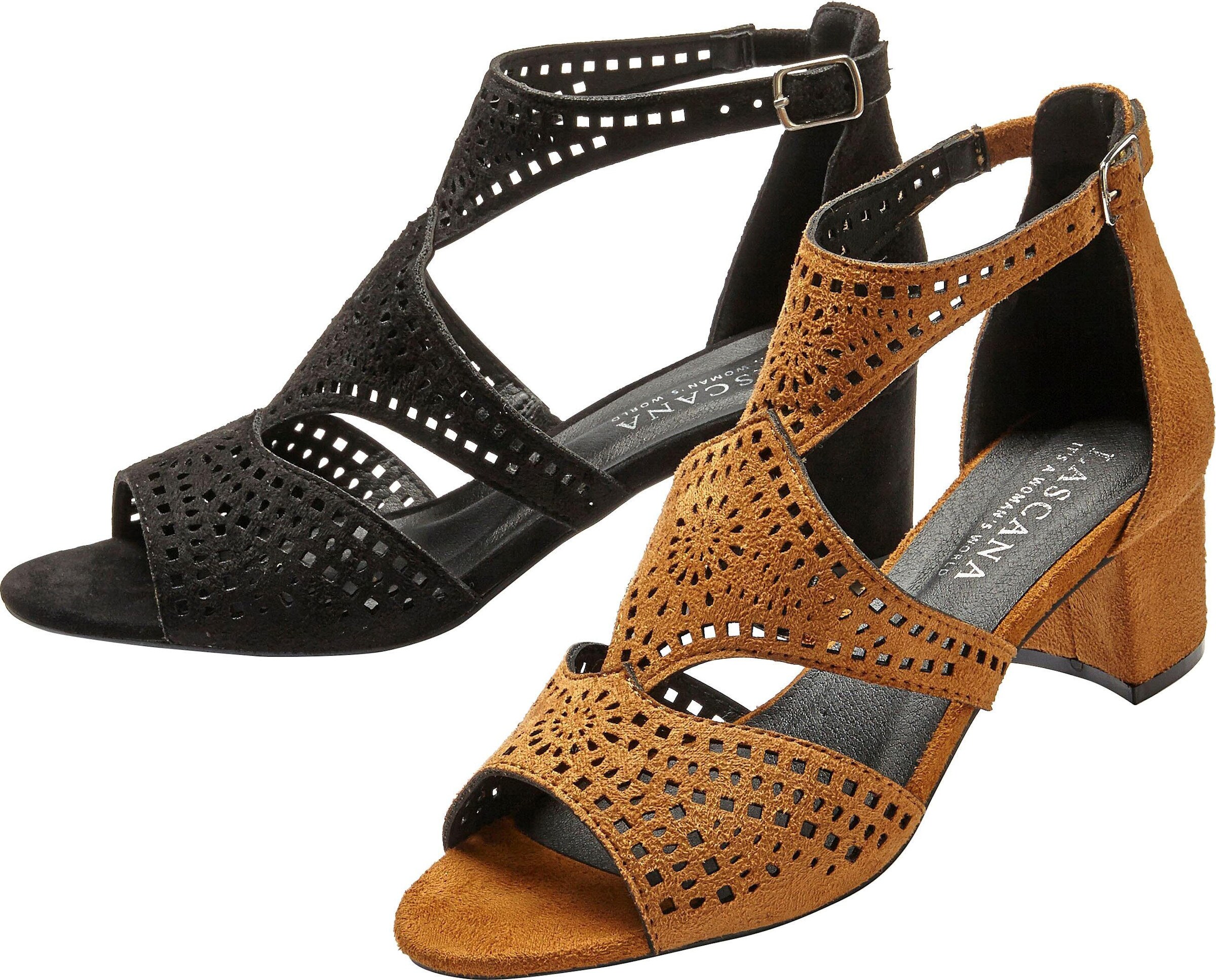 LASCANA Riemchensandalette in schwarz