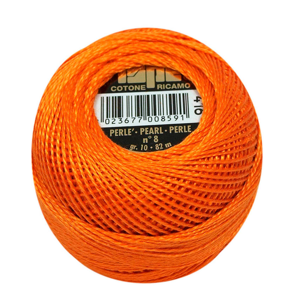 Fil broderie coton perle orange 10g COL416