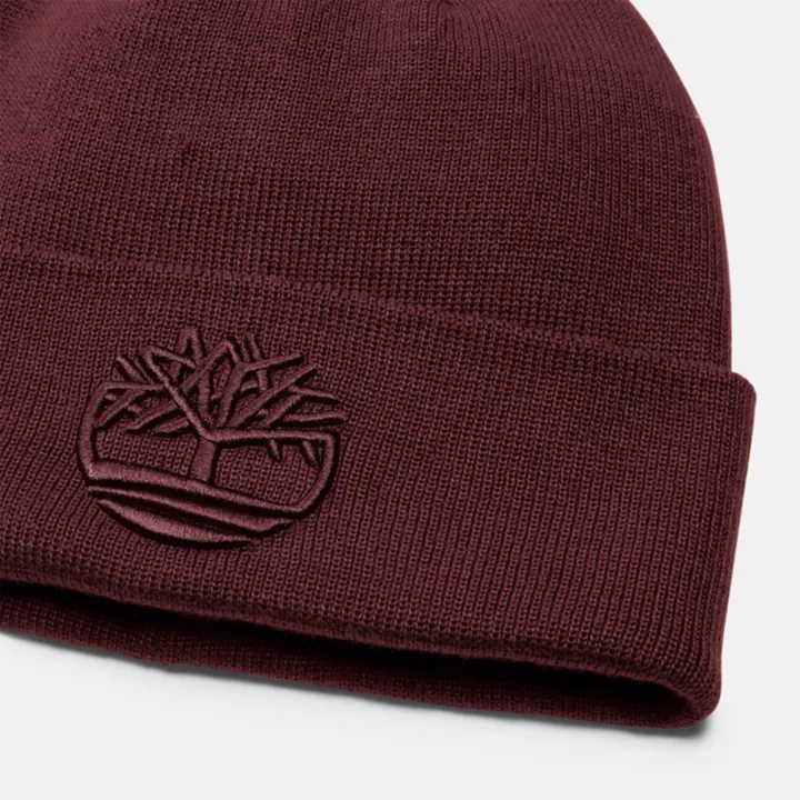 Gorro masculino com bordado 3D tonal na cor bordô.
