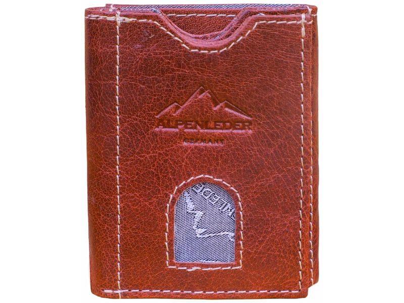Alpenleder Portemonnaie Pocket Brandy Herren Geldbeutel