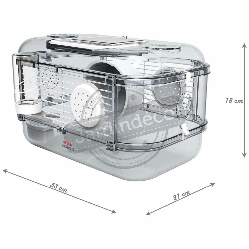 Cage mini rody3 couleur blanche taille 33 x 21 x 18 cm h pour rongeur