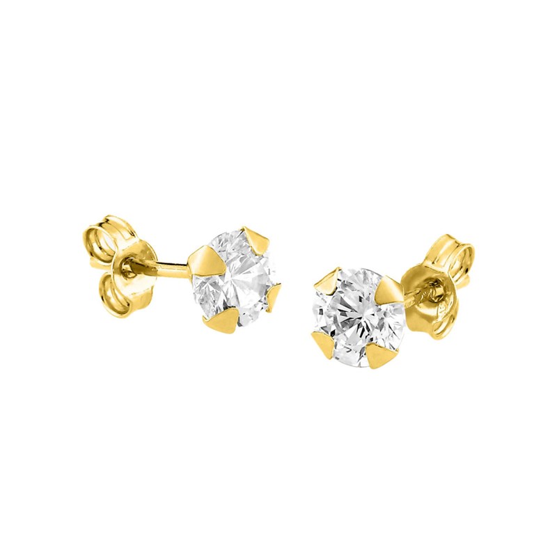 Boucles d'oreilles femme - Oxyde de zirconium - Or 9 Carats