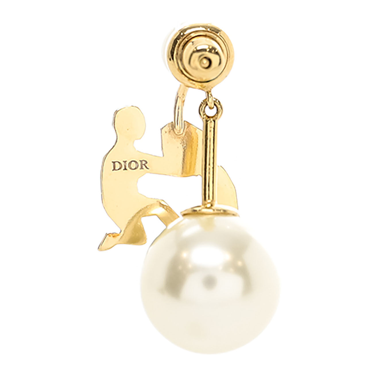 Dior Mono boucle d'oreille Aquarus Strass et Perles doré - Neuf sans étiquette
