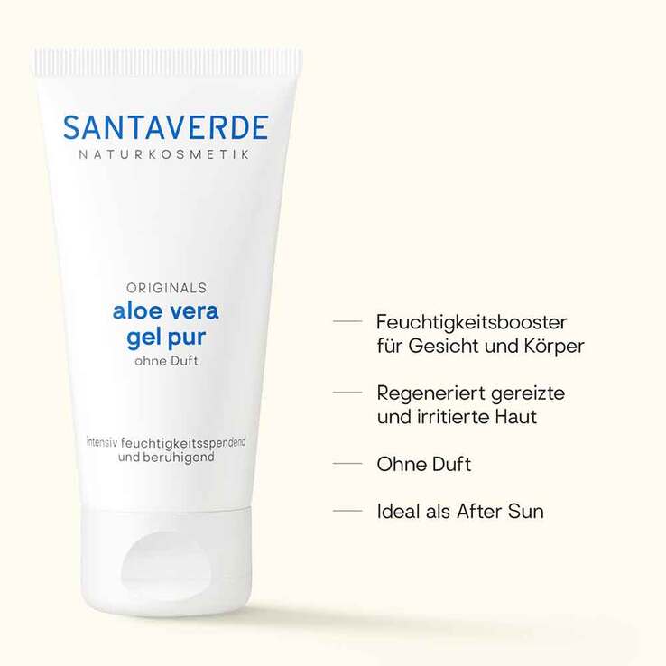Aloe Vera Gel pur ohne Duft, 50 ml