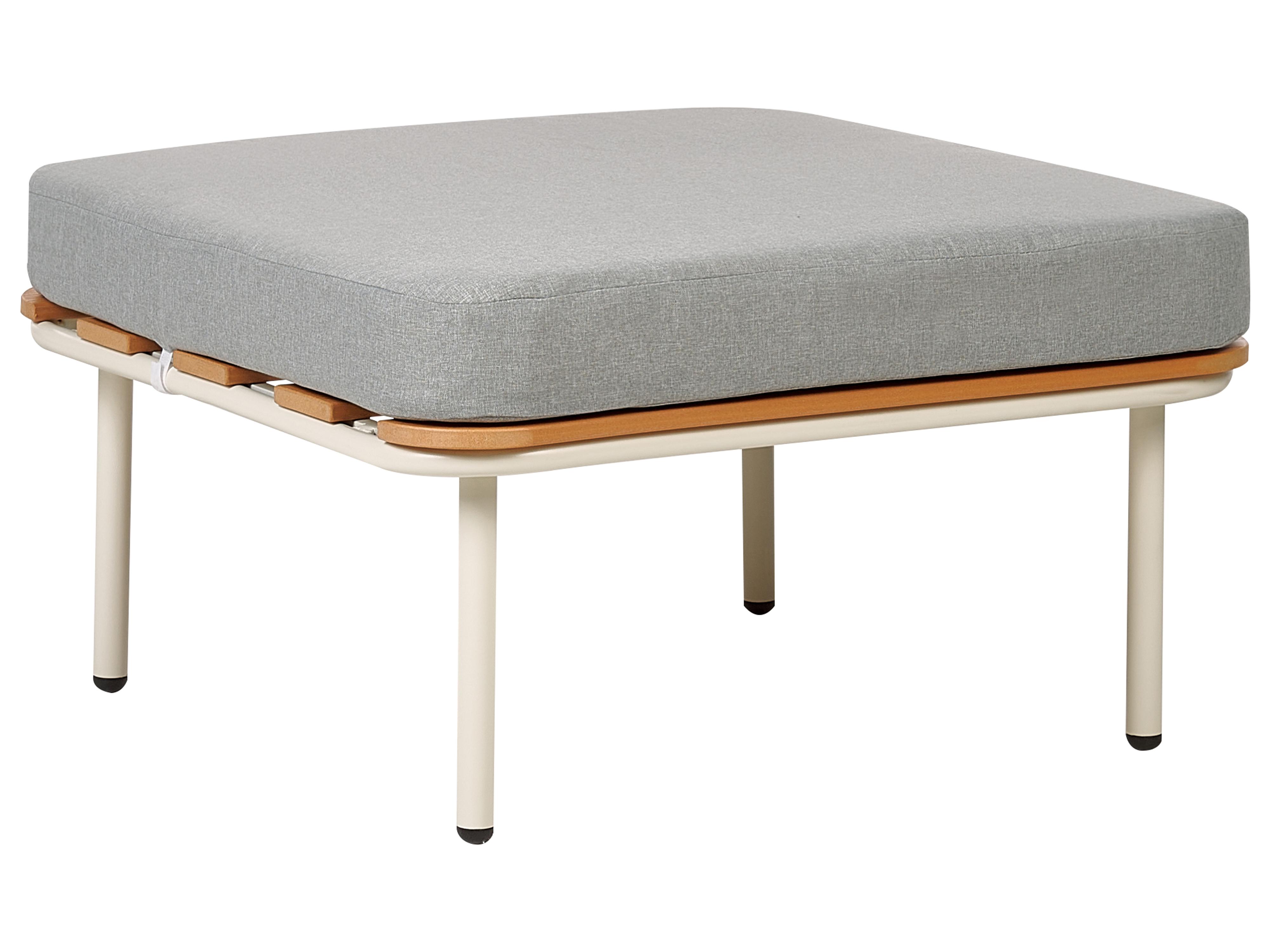 Loungeset met tafel en ottomaan 3-zits SENISE Metaal Grijs