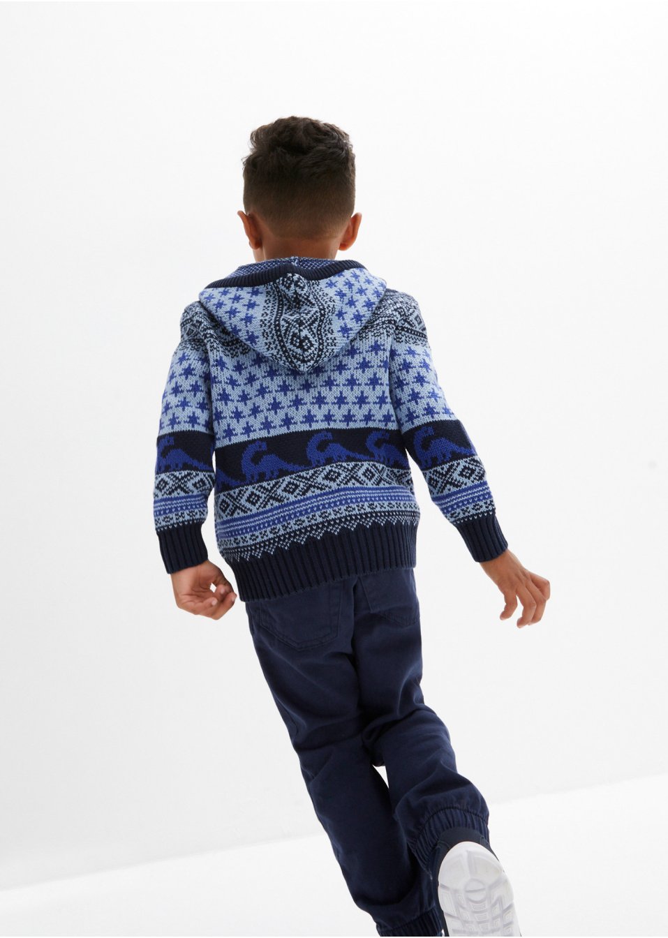 Gilet garçon en maille avec capuche