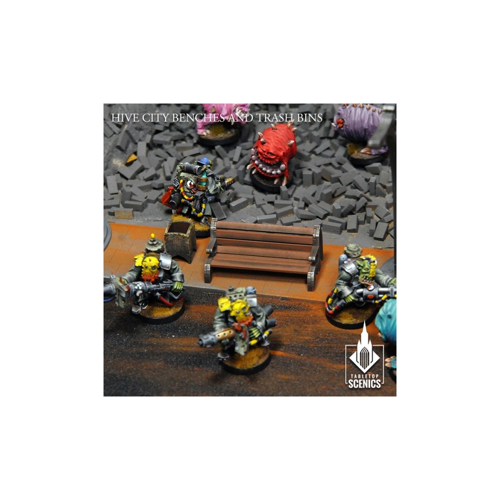 Hive City Benches & Trash Bins